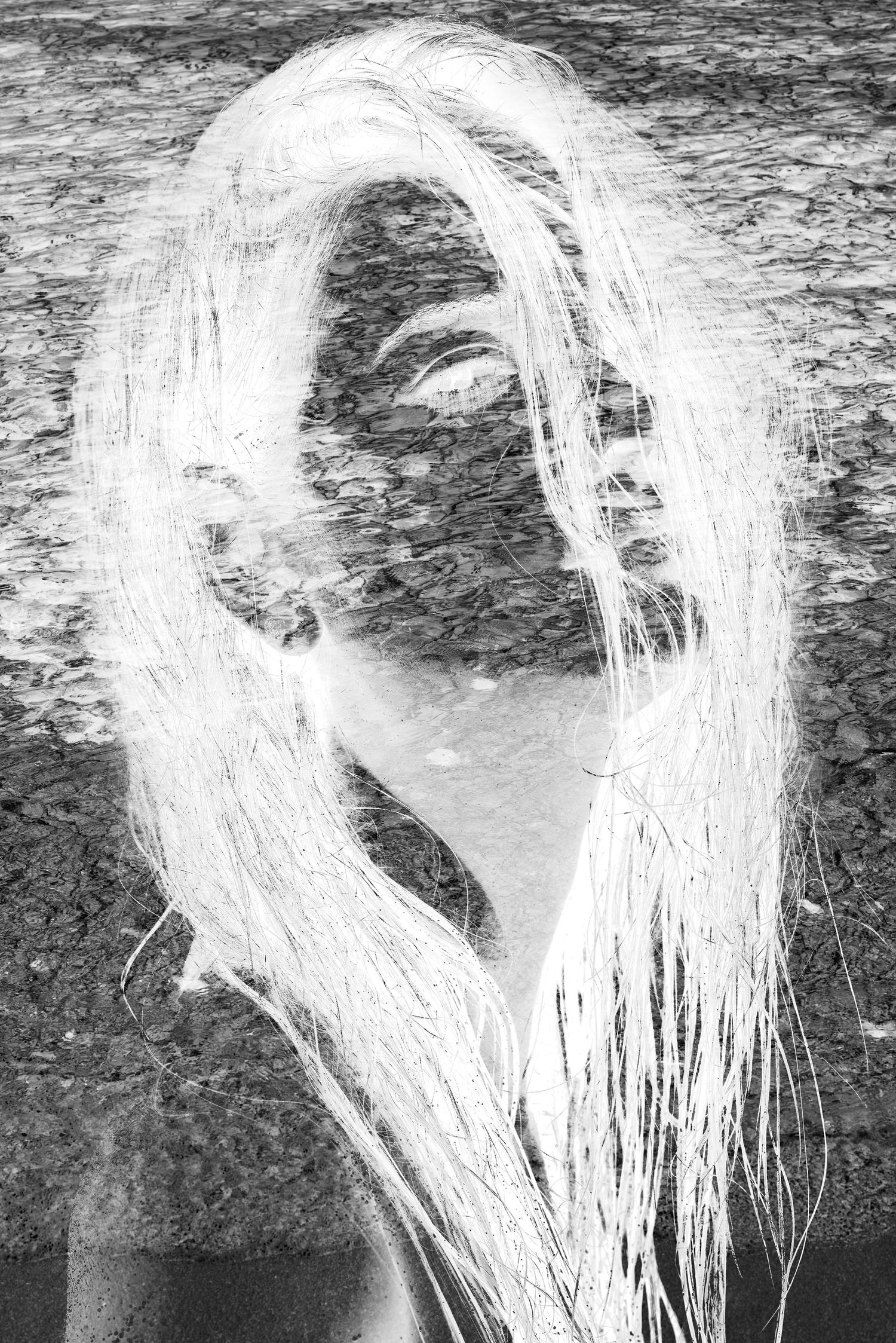 A digital negative used by fine artist Logan C Thomas Barbados to produce a composite cyanotype