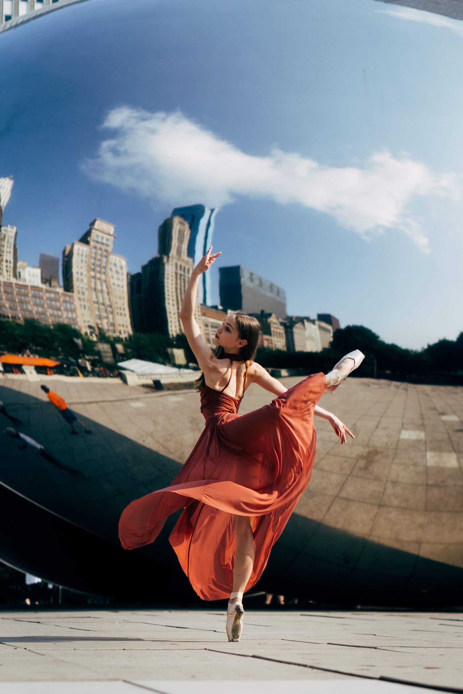 award winning professional chicago dance photography, ballerina millennium park