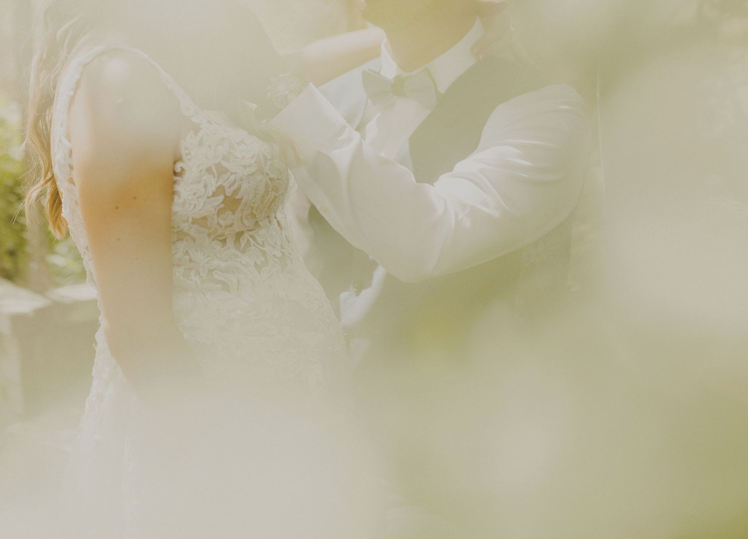 E Noelle Photography in-home wedding in Hidden Hills Los Angeles, blurry film aesthetic over detail shot