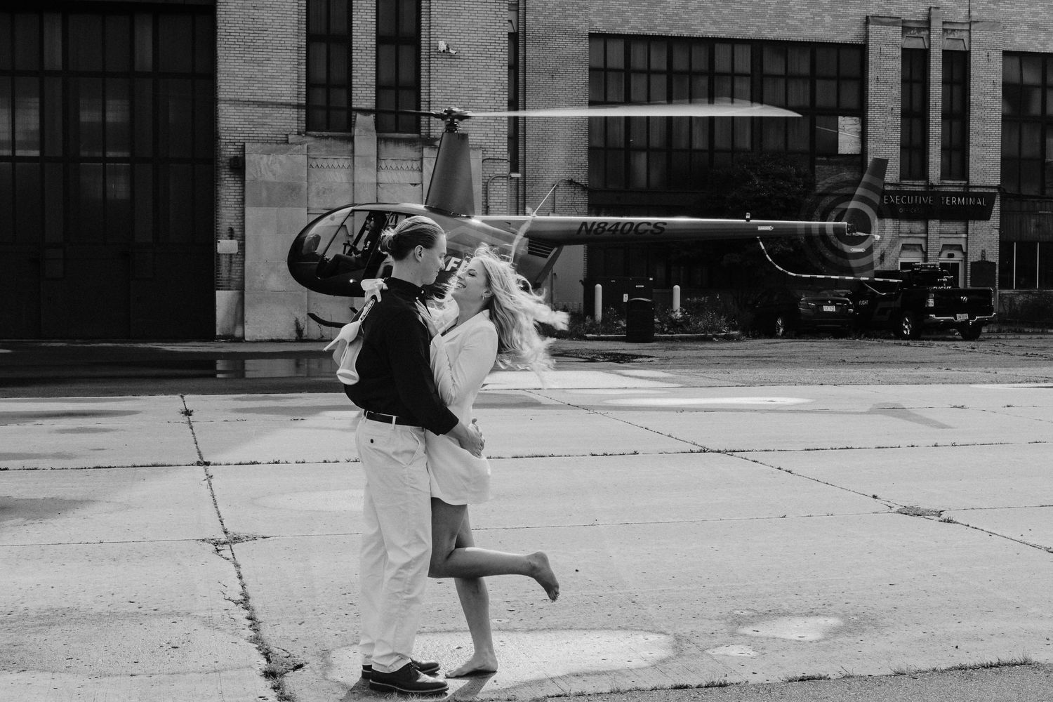 Michigan helicopter elopement photography