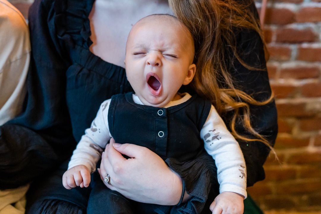 baby boy yawning