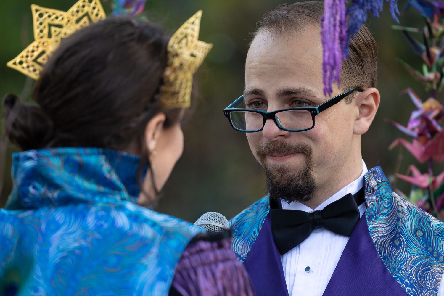 Groom exchanging his vows.