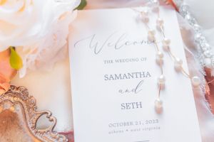Close up of Invitation Suite Wedding at Little Acre Farm Princeton WV