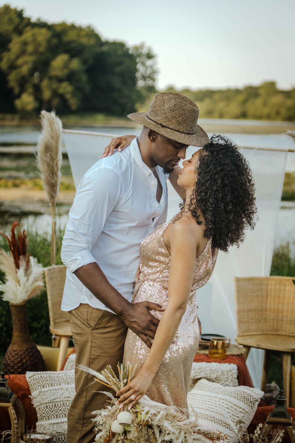 Boho beach wedding elopement