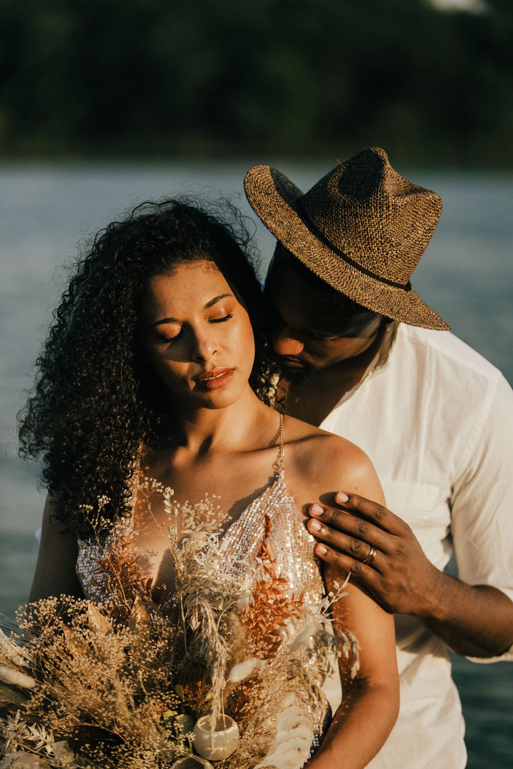 Boho beach elopement