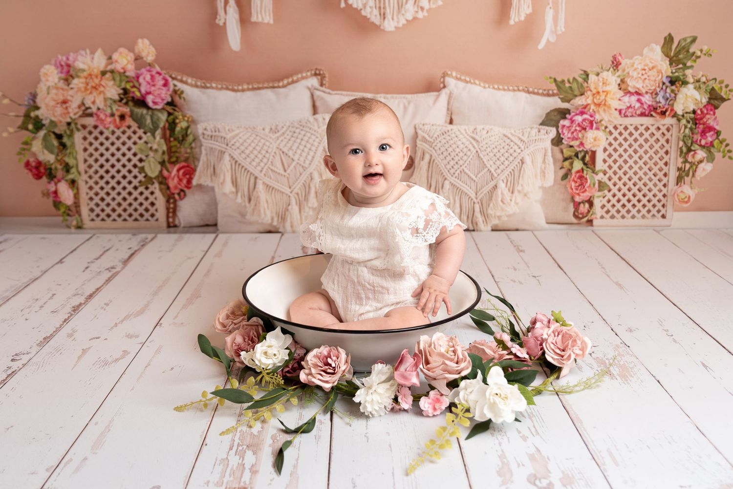 Sitter Session Baby Girl Boho Photoshoot