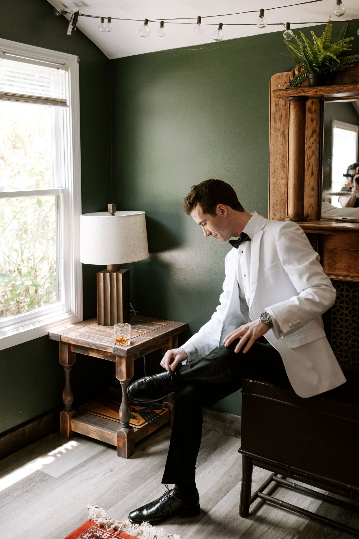 Wildflower 301 antique home Georgia wedding venue Photographer Groom getting ready