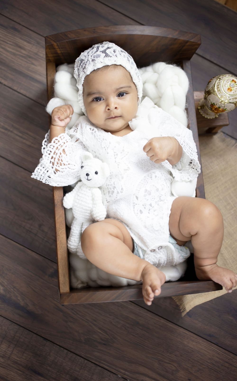 baby girl in white