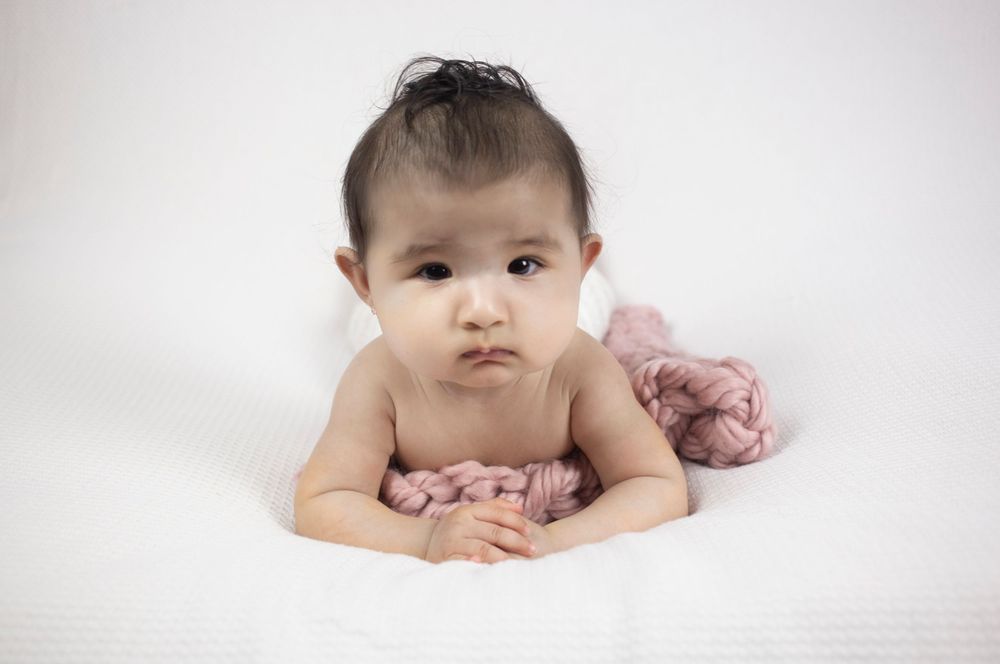 baby girl tummy time