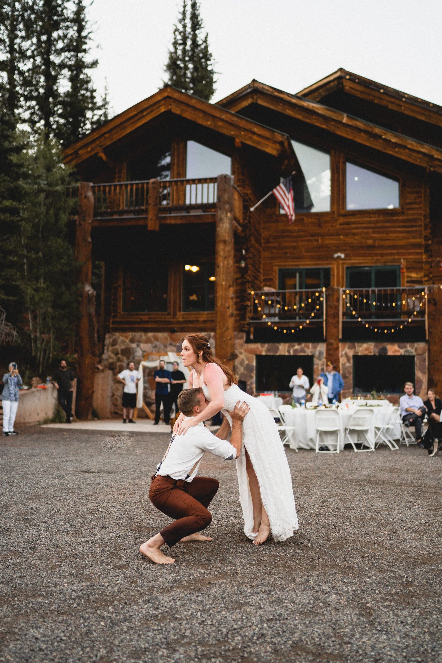 Mountain Colorado Wedding Reception Log Cabin