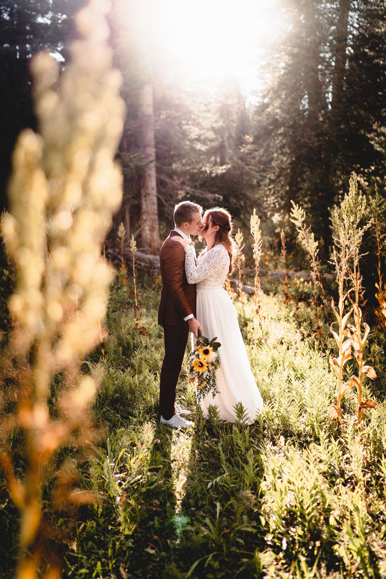 Colorado Mountain Elopement wildflowers wedding
