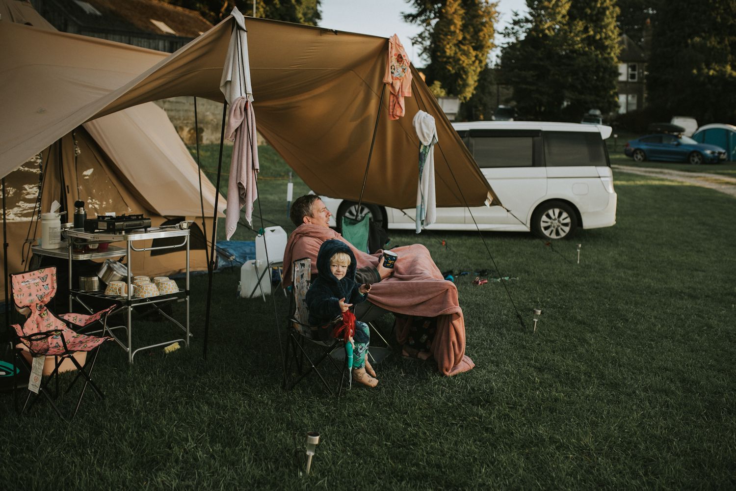 photo of family in Yorkshire on a camping trip