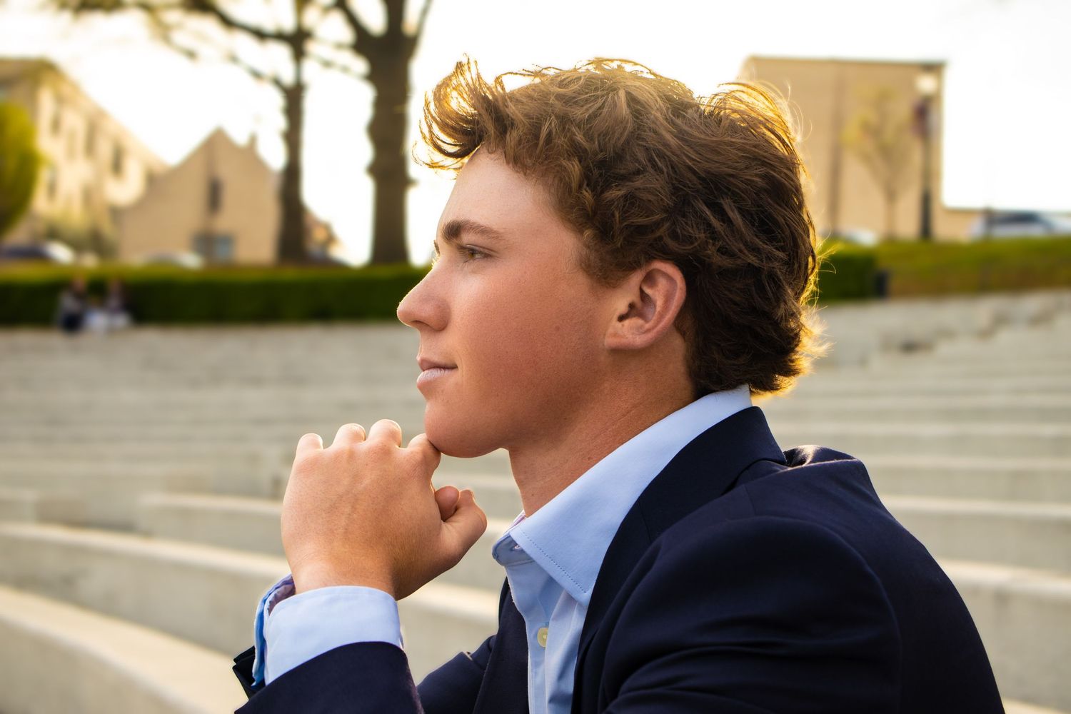 Landon's senior session at the Greek theater at the university of Arkansas in Fayetteville Arkansas