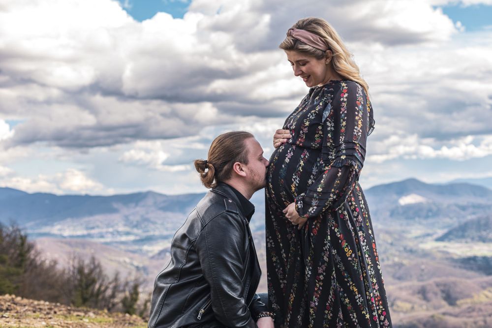 Family photo, baby on the way