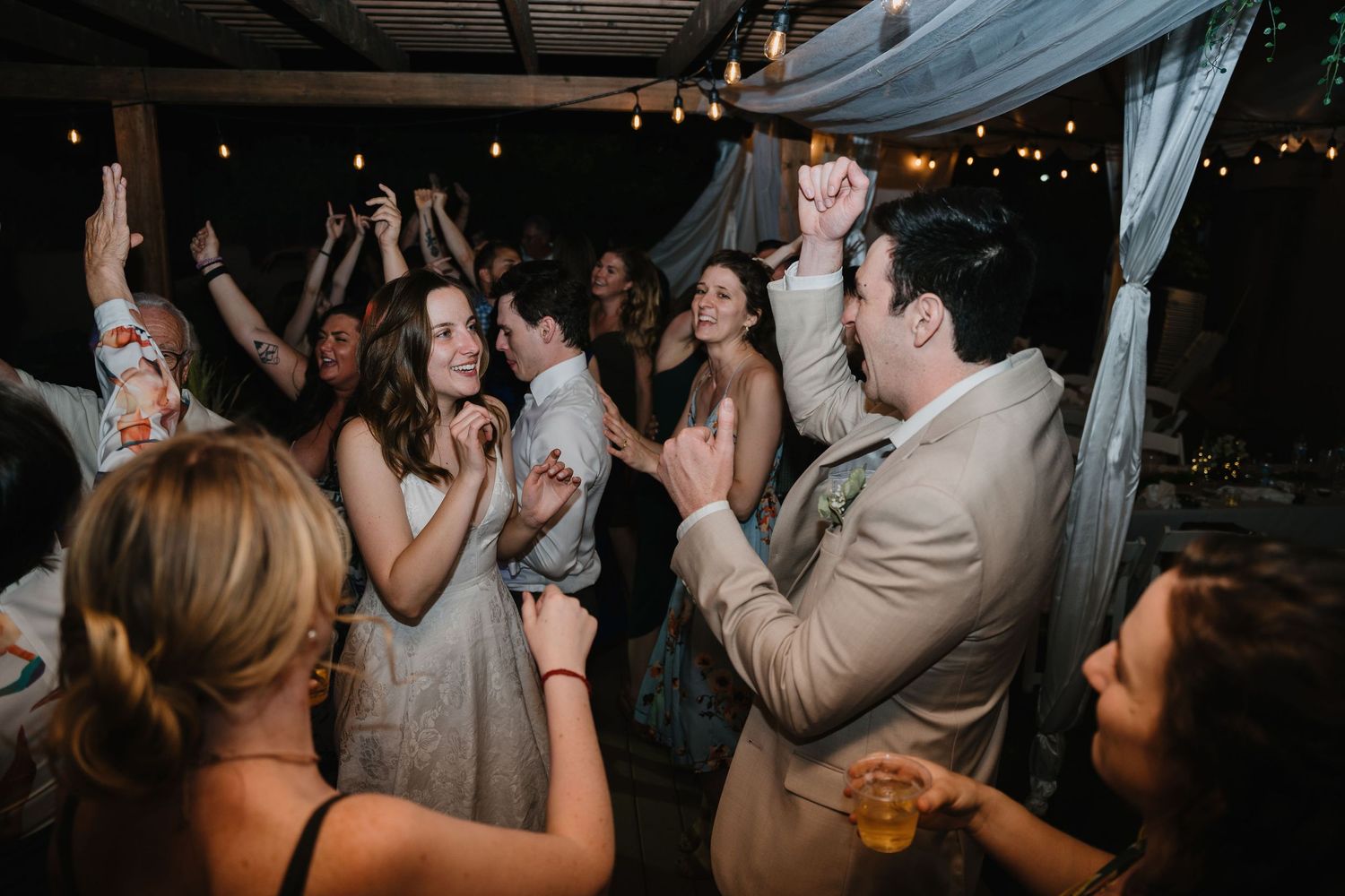 Backyard Wedding Reception Dancing Live Band