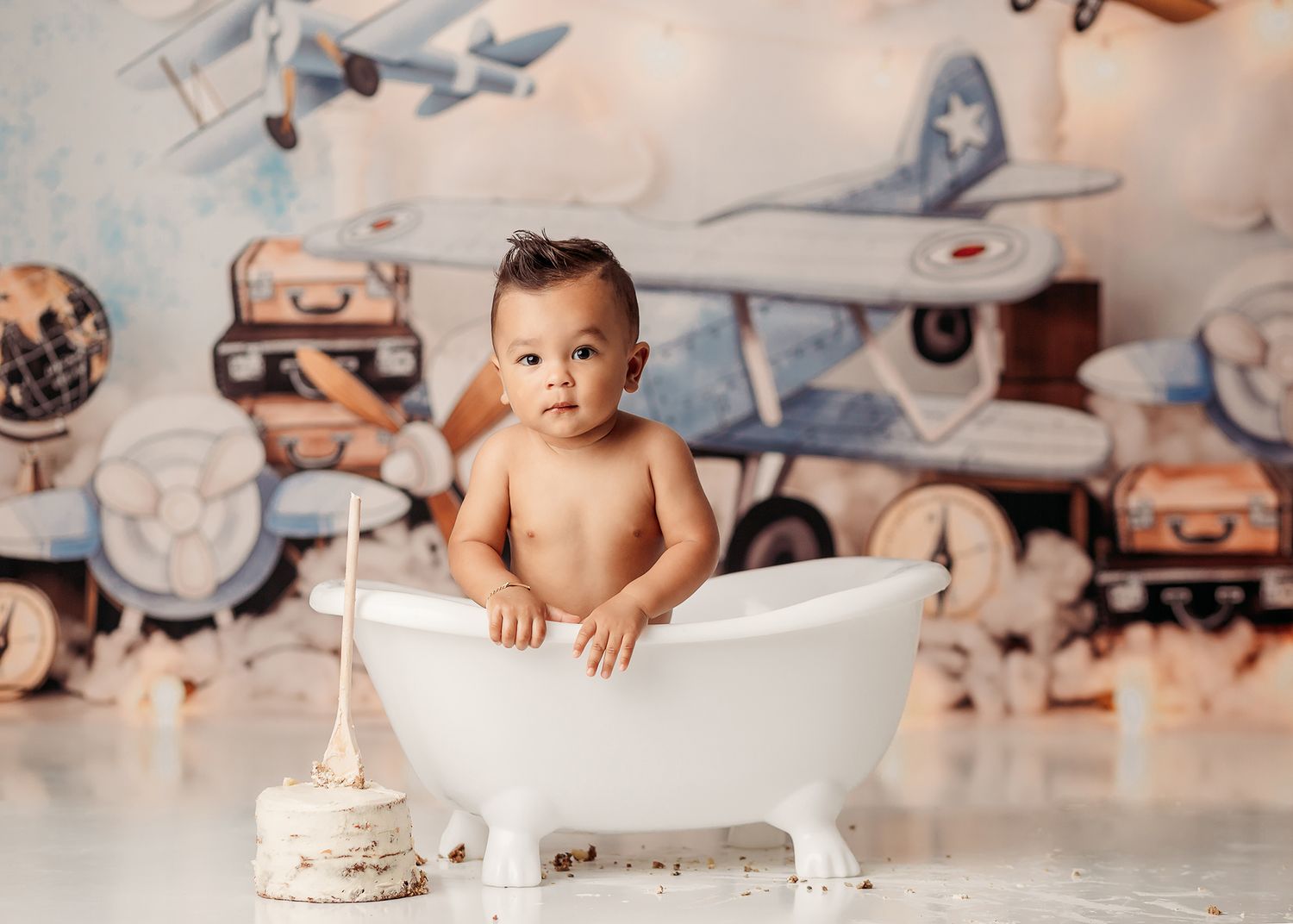 bath-after-airplane-theme-cake-smash-in-tulsa-ok