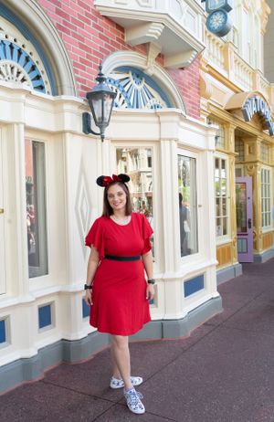 Classic Victorian-style Main Street USA architecture at Disney theme park.
