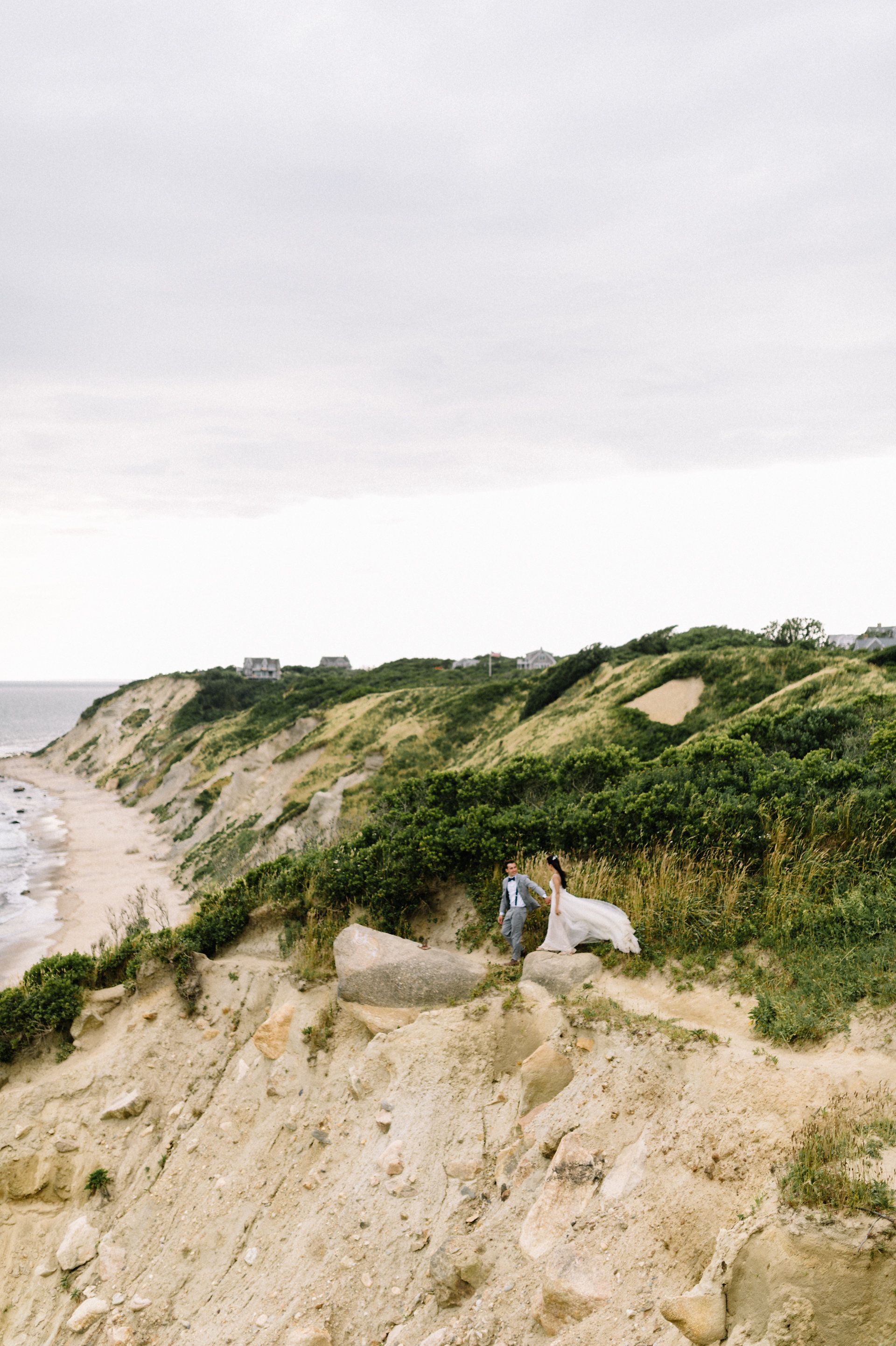 Block Island intimate romantic backyard Mohegan Bluffs wedding by Anaise Prince Photography
