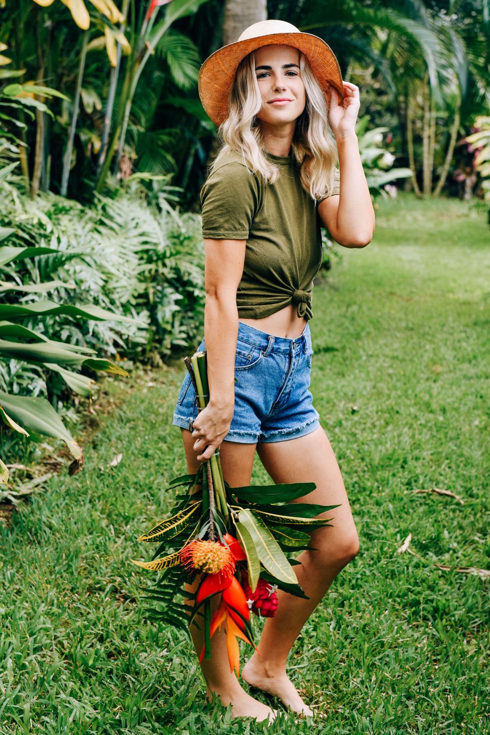 Oahu, Hawaii branding photographer capturing creative content for clothing company.