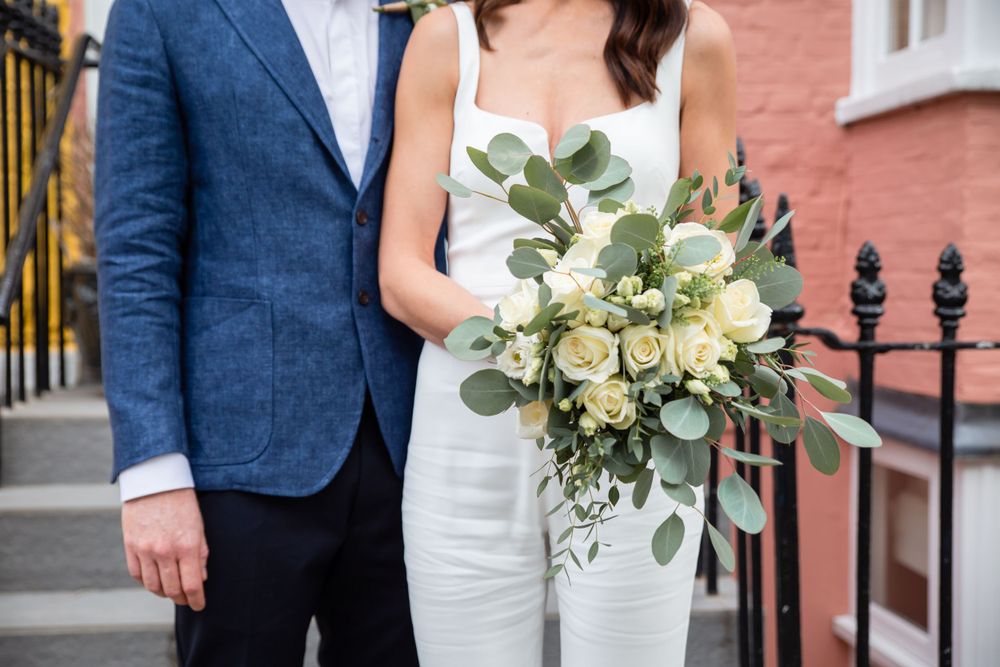 bride and groom in chelsea london
