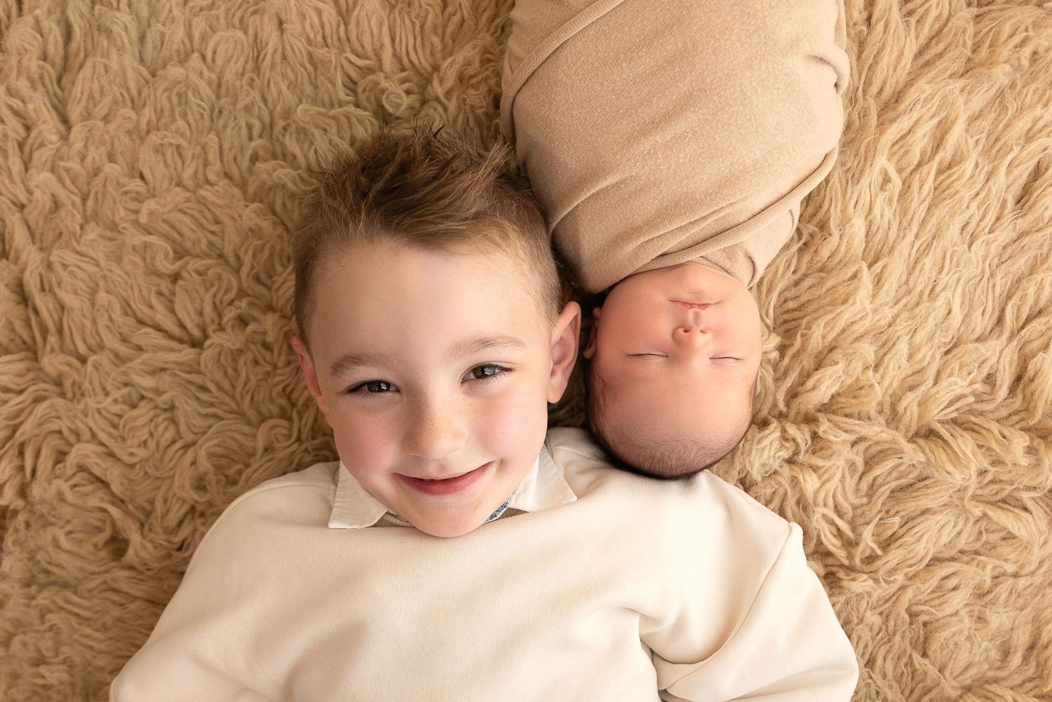 Newborn baby boy brother siblings