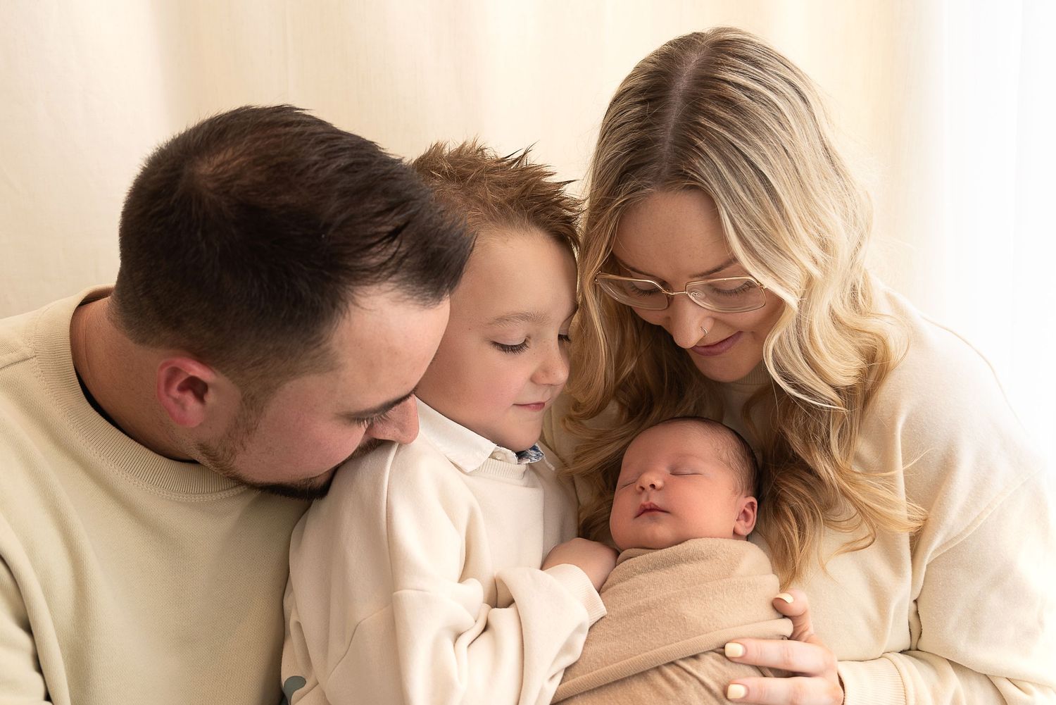 Newborn baby boy family