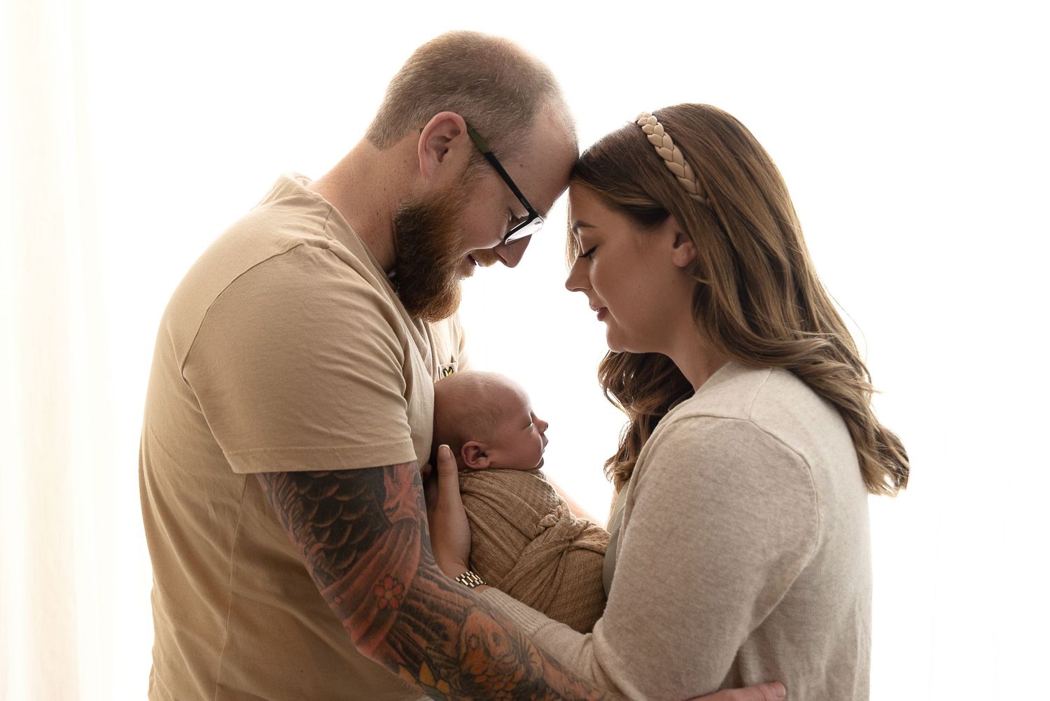 Newborn baby boy family