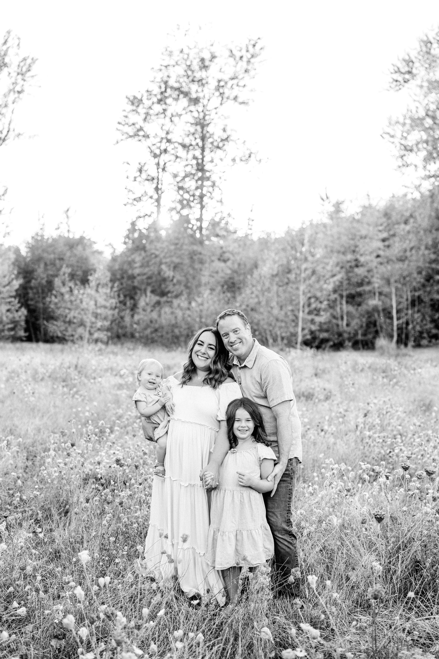 family photos in a flower field classic portrait lifestyle photographer bellingham wa