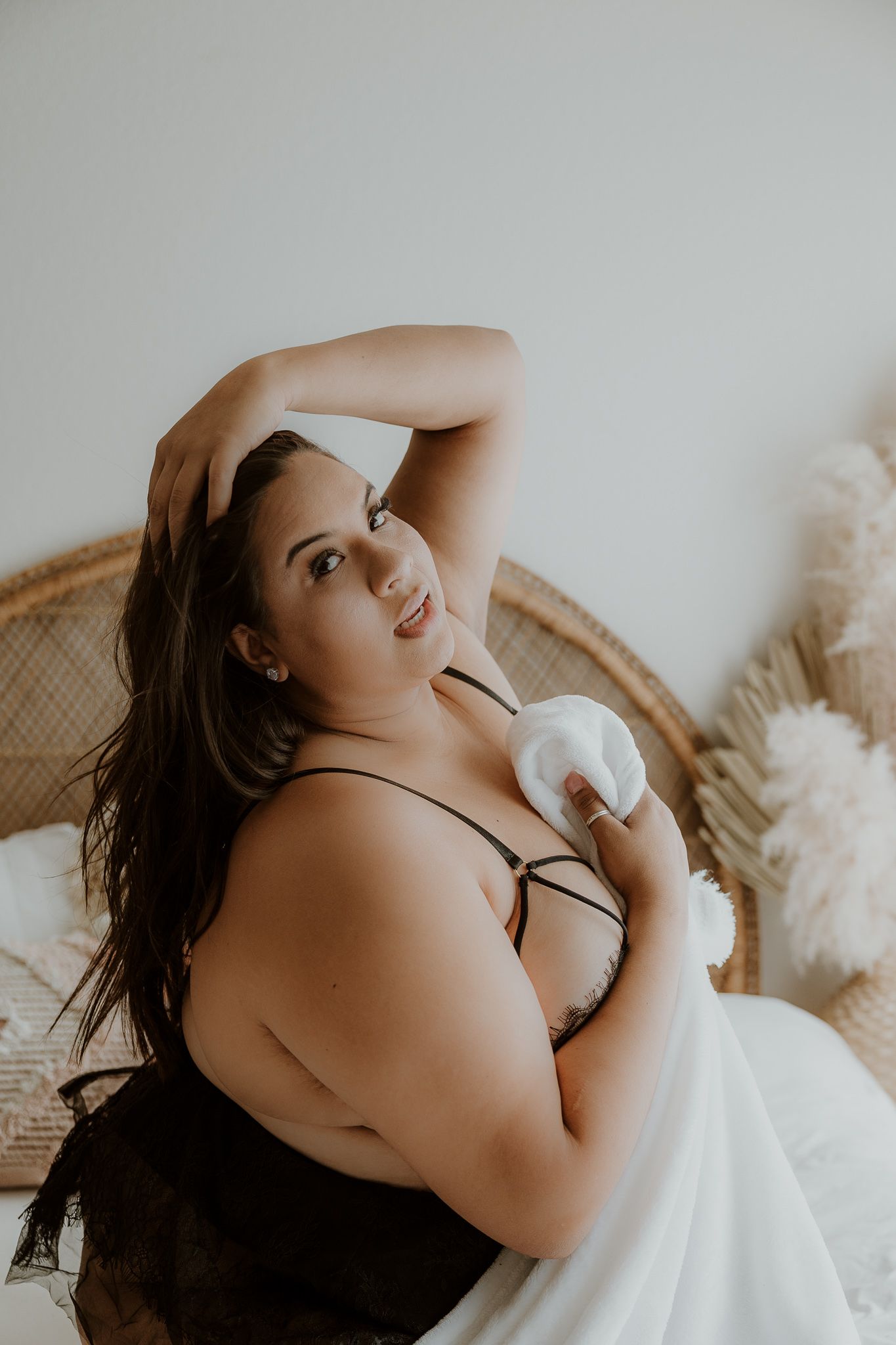 Intimate portrait session with soft lighting and natural poses.