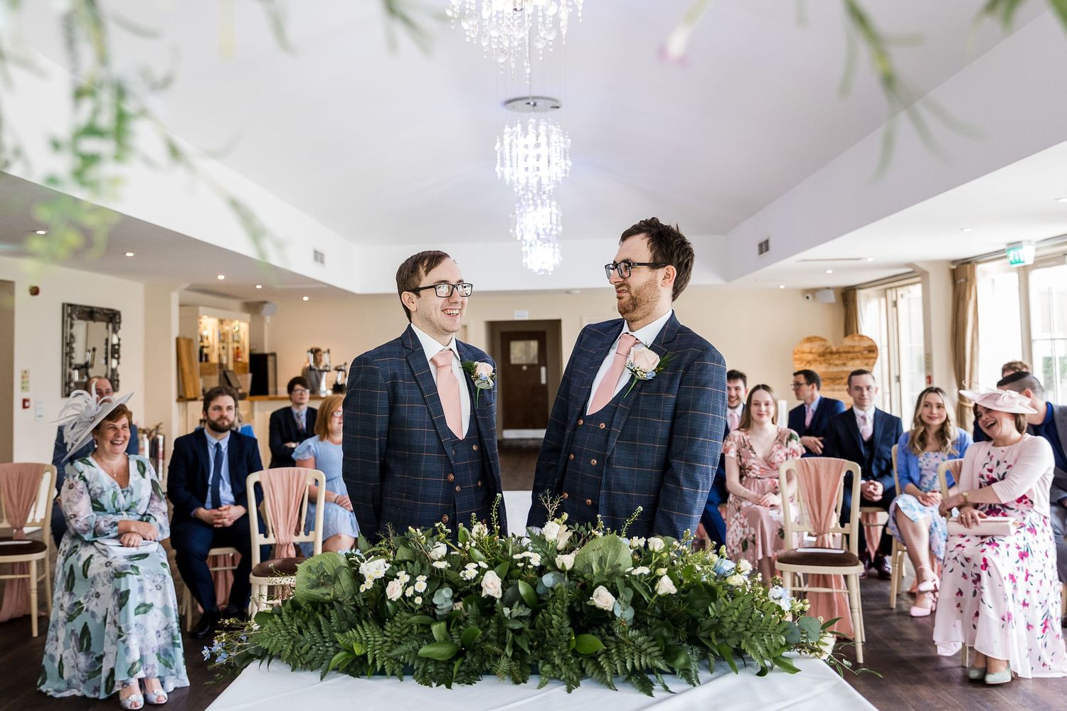 Ready for the wedding ceremony in the Garden Room at Kelham House