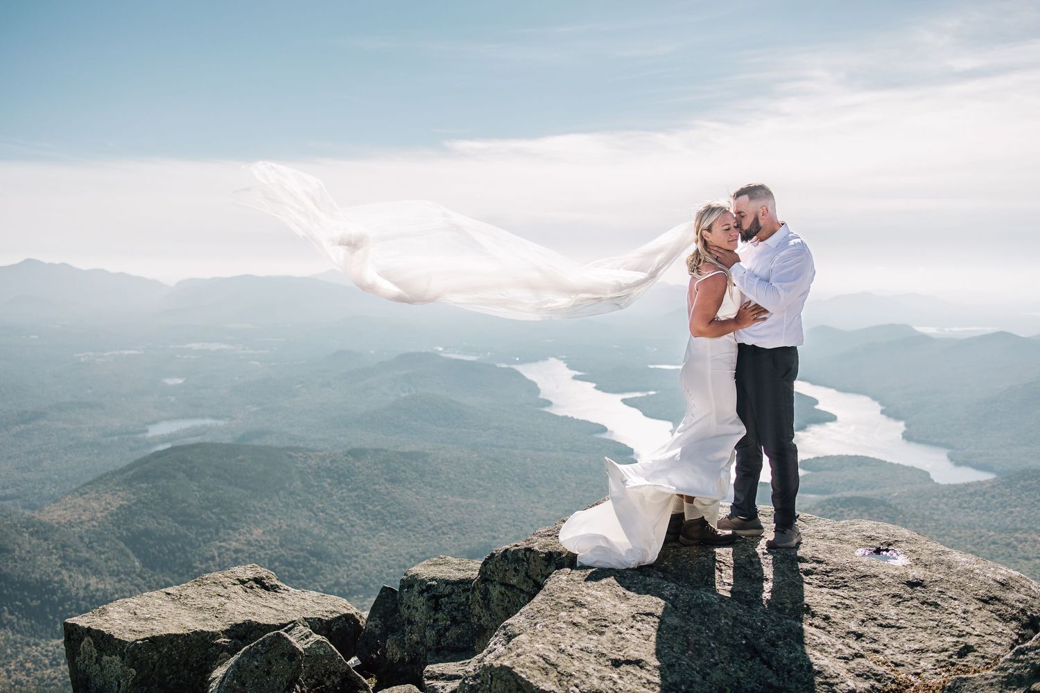 Adventure Elopement; Mountain Elopement; Bride and groom on the mountain; Mountain Wedding