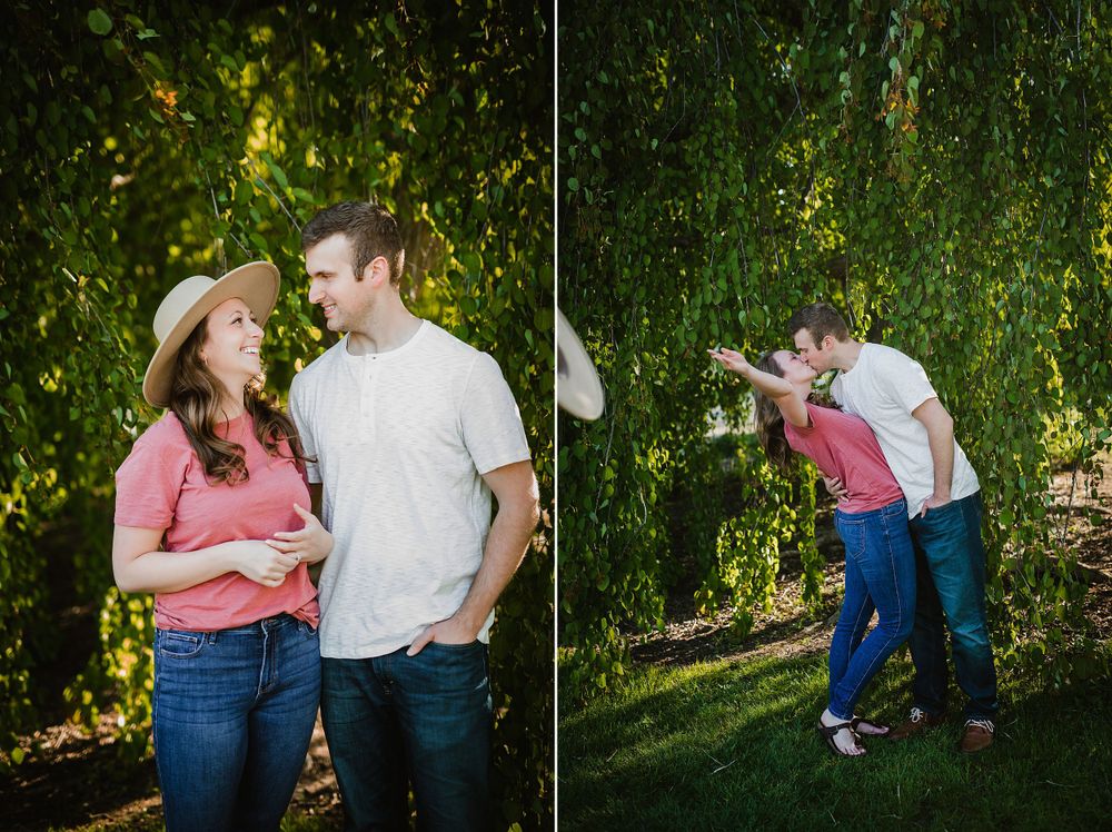 candid photography session engagement Toledo Botanical Gardens Professional couple photographer