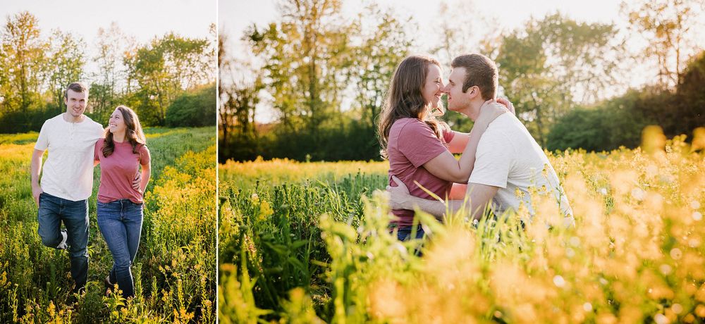 yellow field engagement session Toledo Botanical Gardens Professional couple photographer