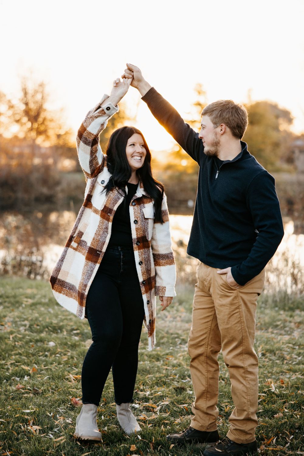 Sunset Engagement Photos Minnesota Fall Hayley Faith Photo Candid