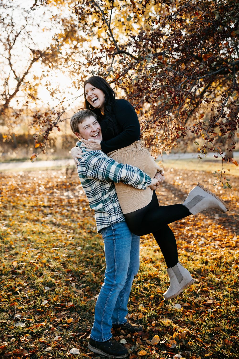 Sunset Engagement Photos Minnesota Fall Hayley Faith Photo