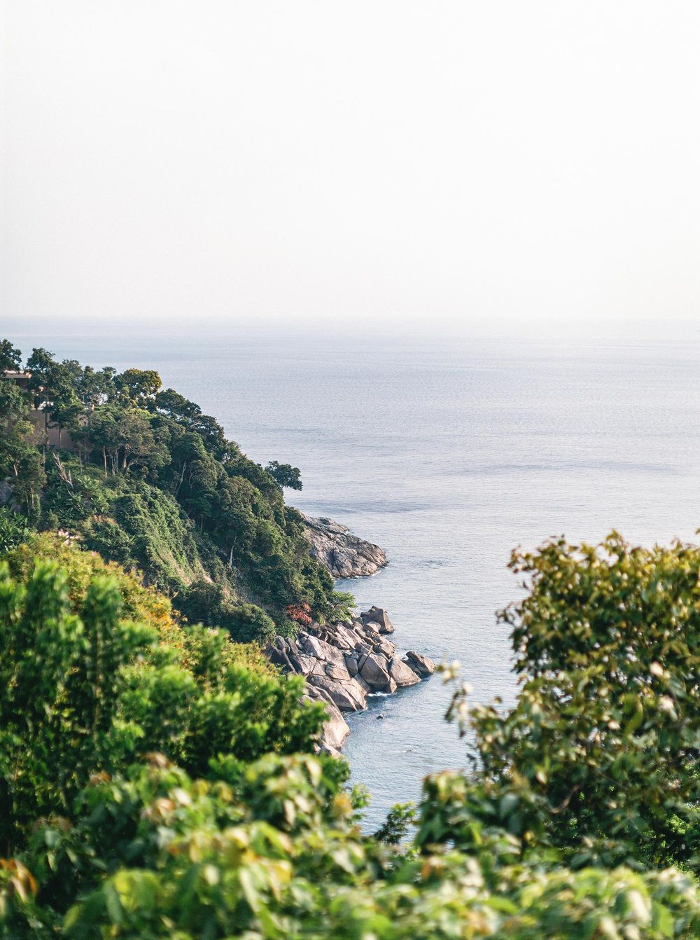 A breathtaking view of the ocean from a hillside in Phuket, Thailand.