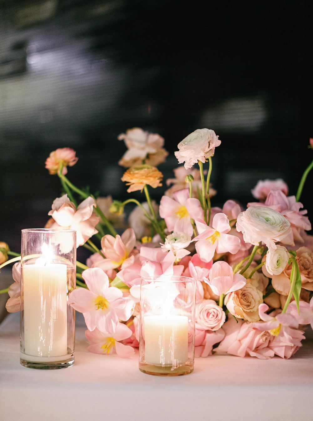Floral arrangement for wedding reception in Phuket, Thailand.