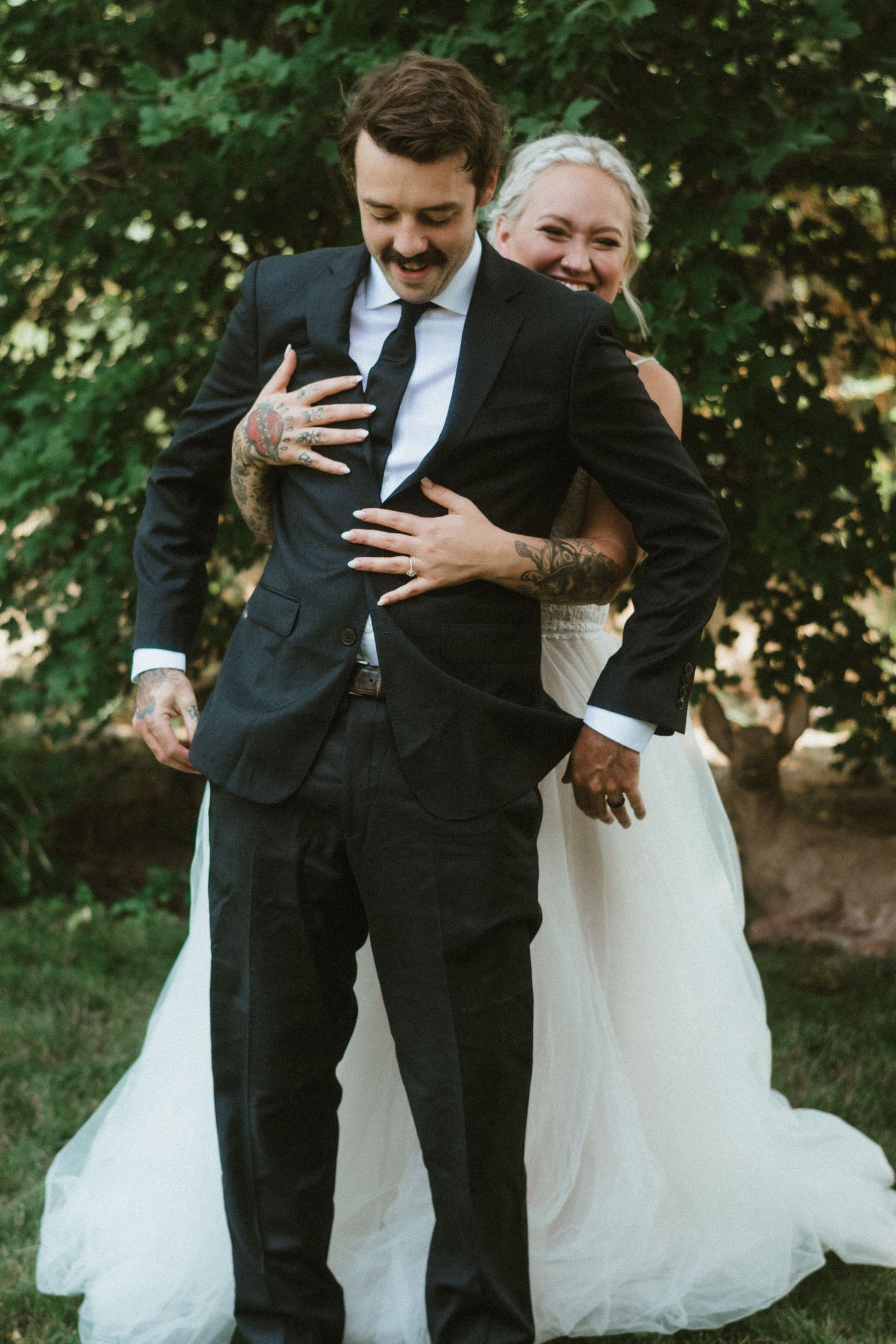 laughing bridal photo poses