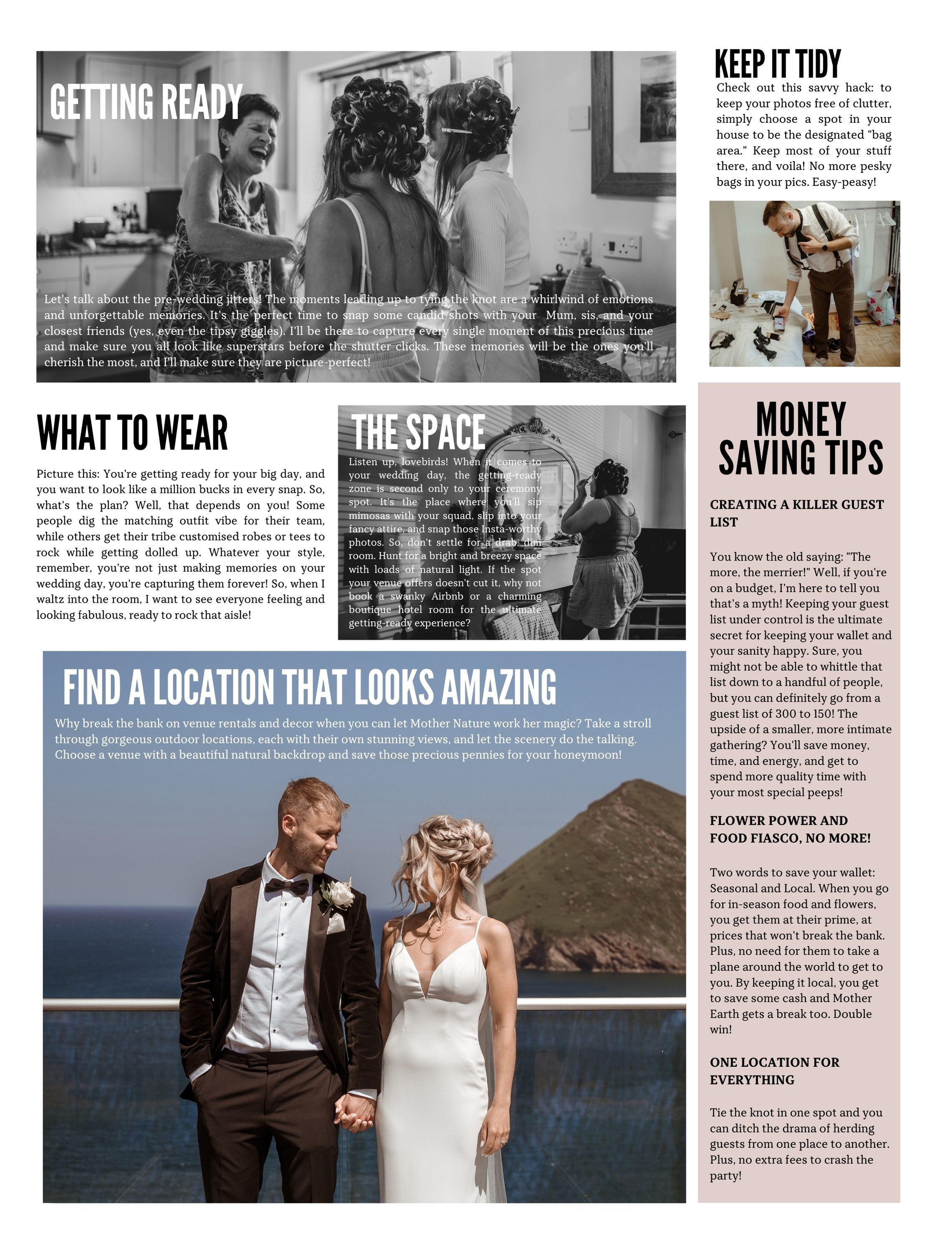 wedding photographer newspaper tips