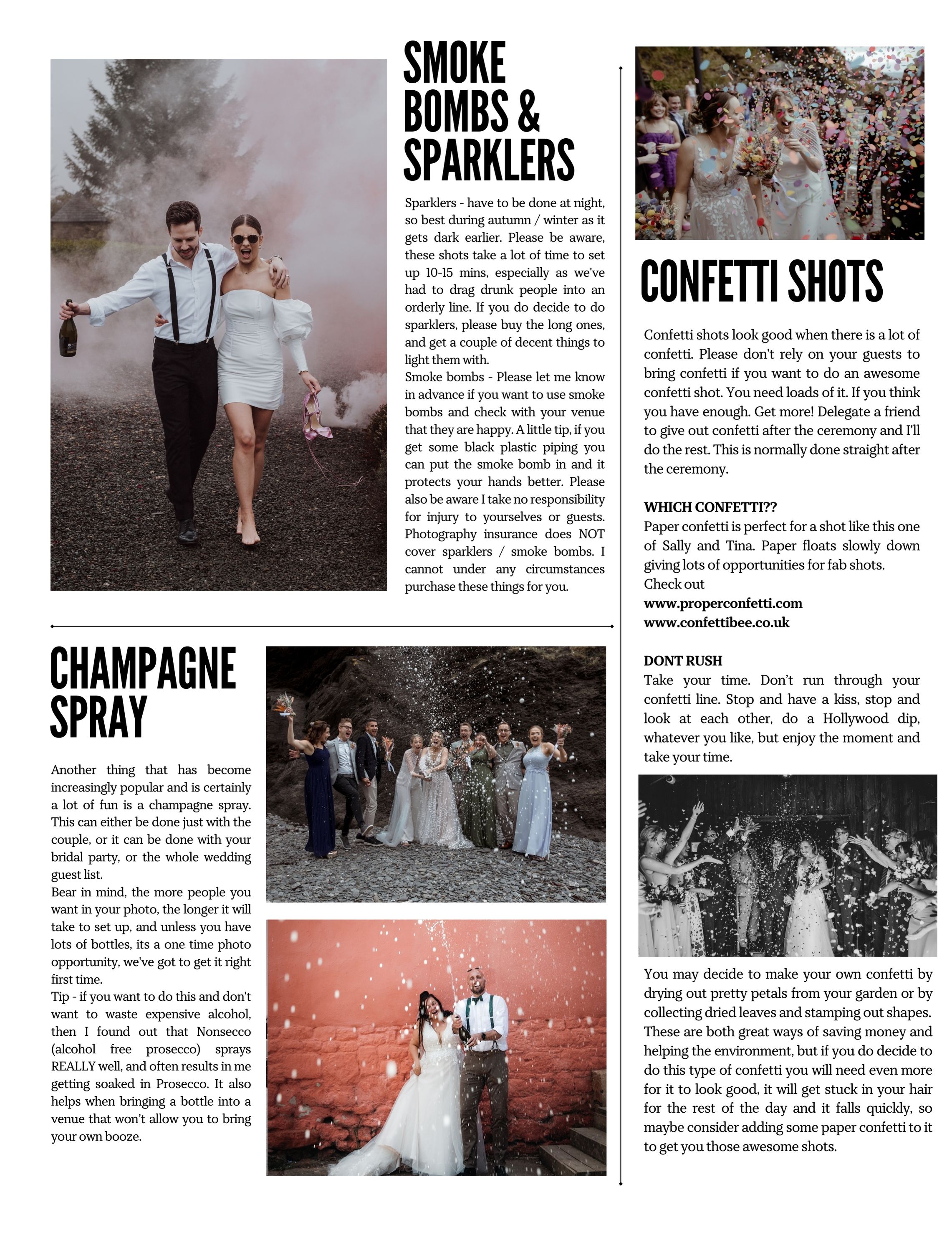 wedding photographer newspaper tips