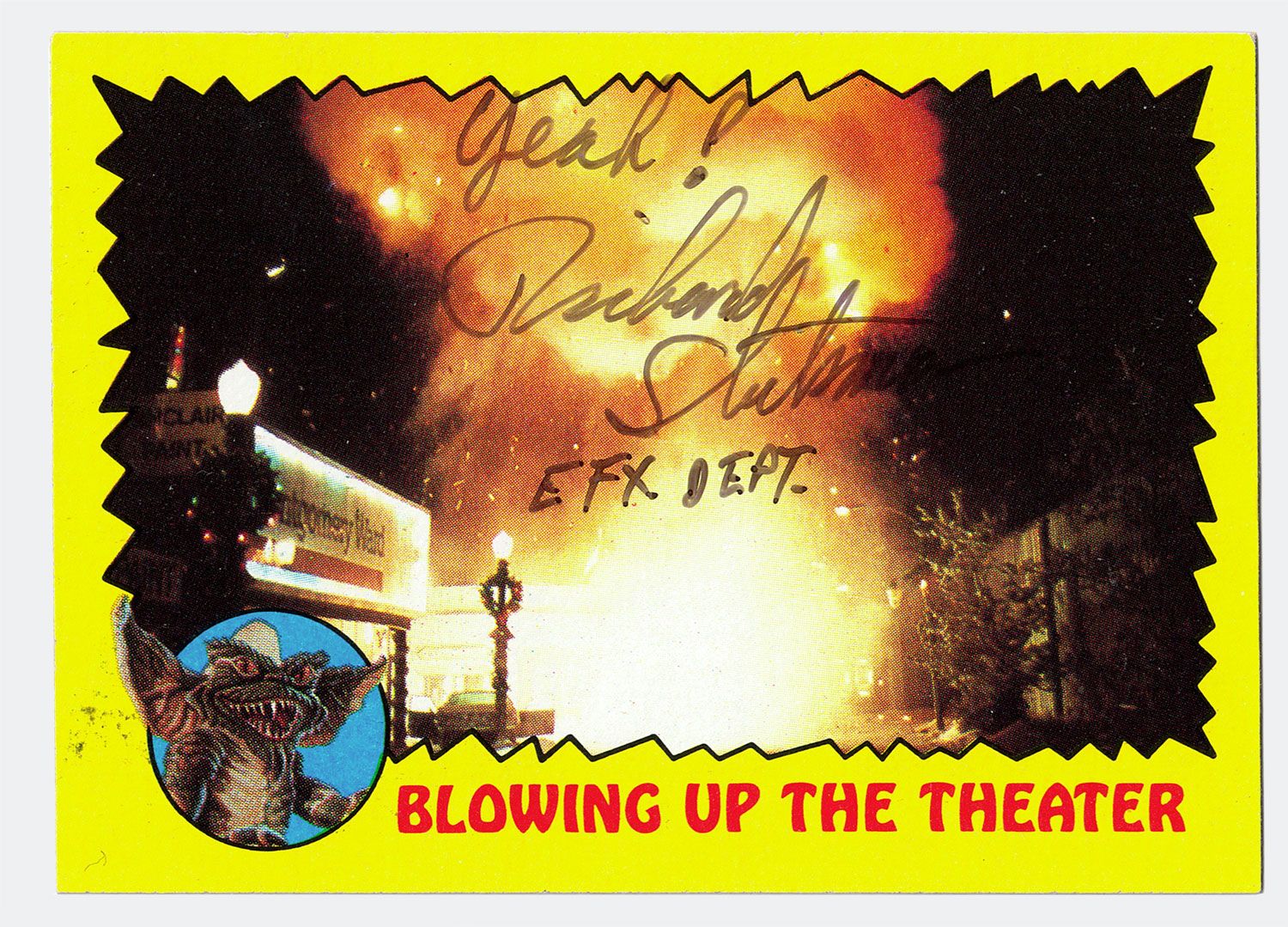 Signed Gremlins movie trading card
