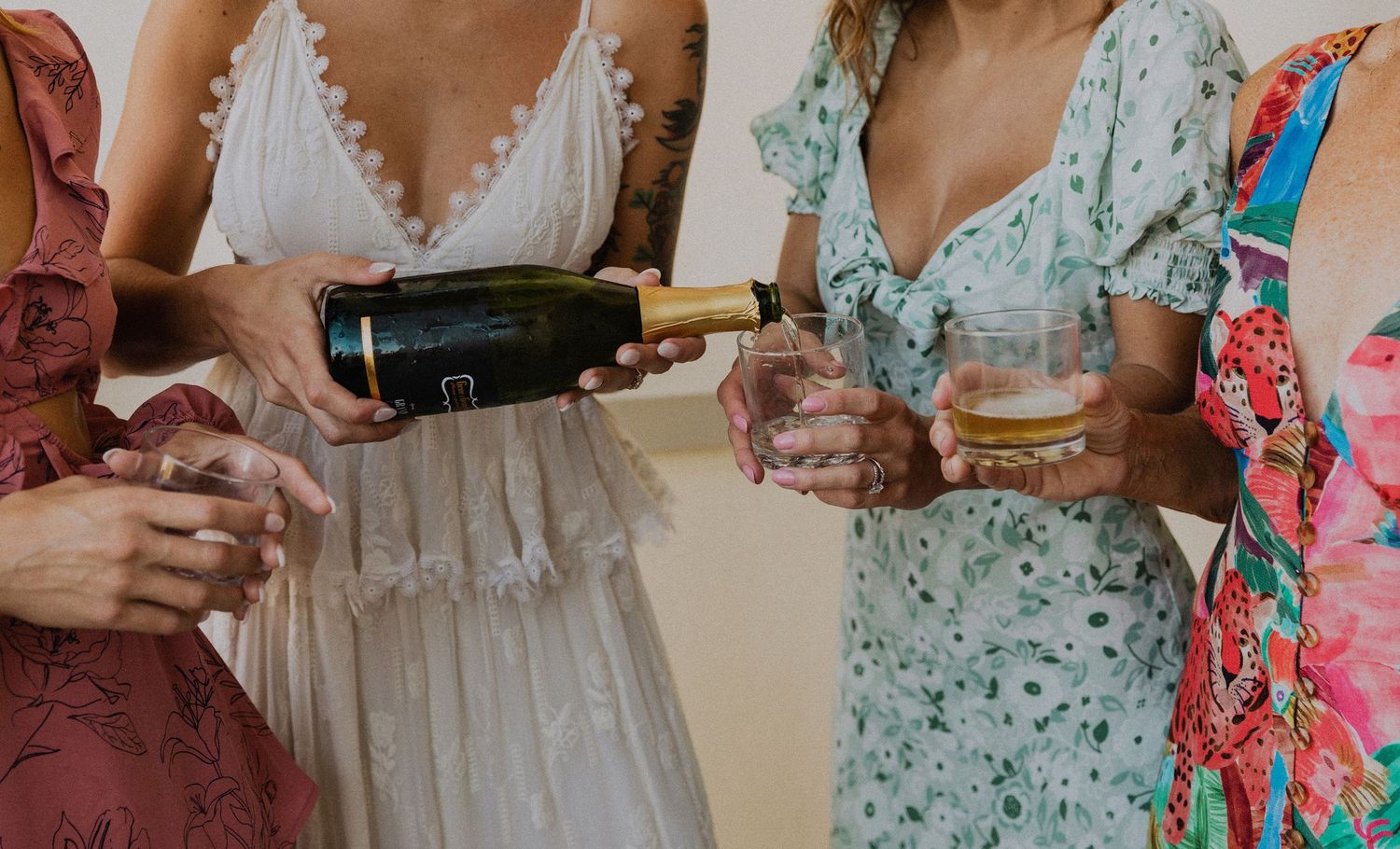 Terranea Resort bridal getting ready champagne details