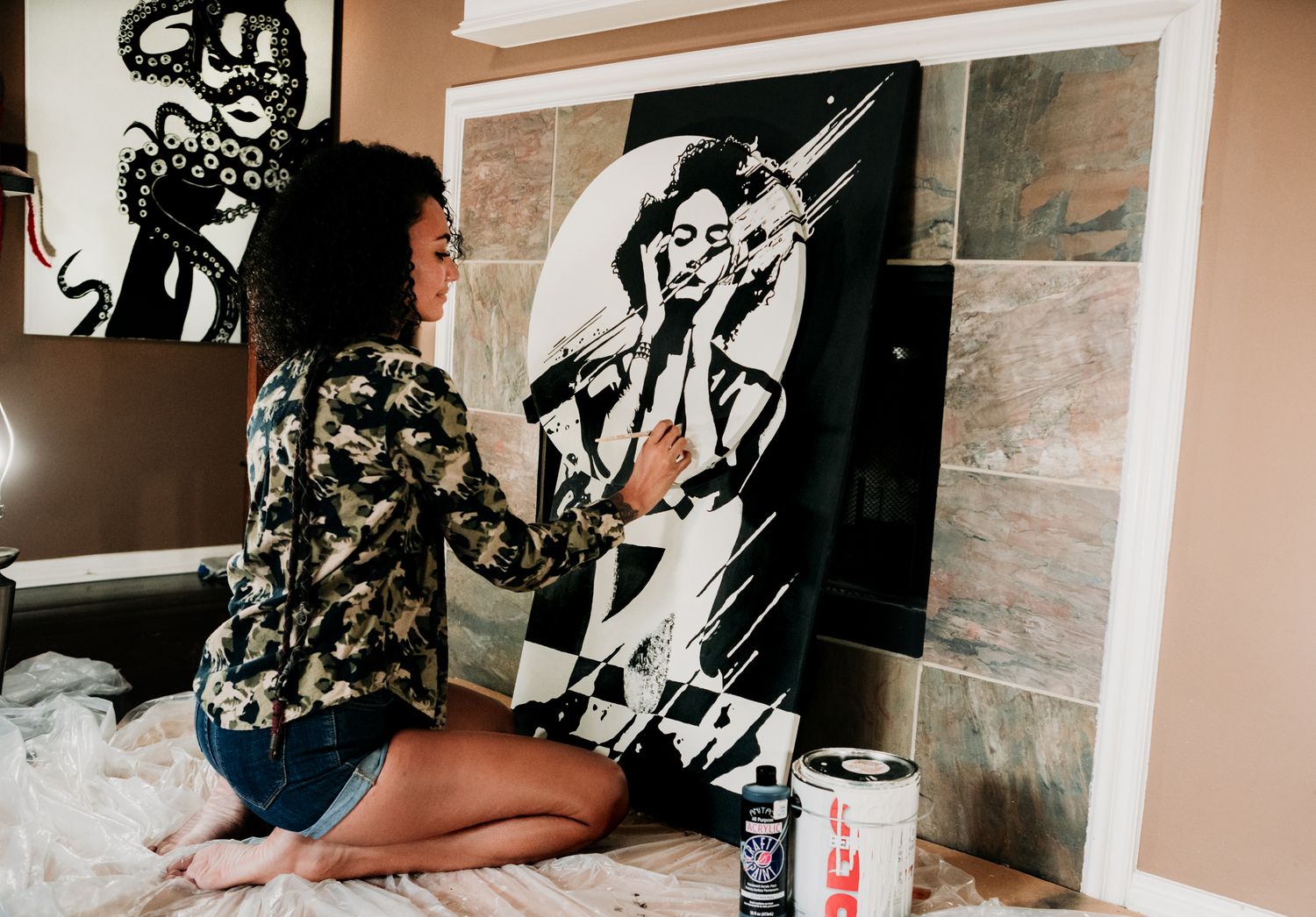 Krista Davenport, Kris D Photography, Graduation, Houston Photographer, Painting, Timelapse, Artist, Self Portrait