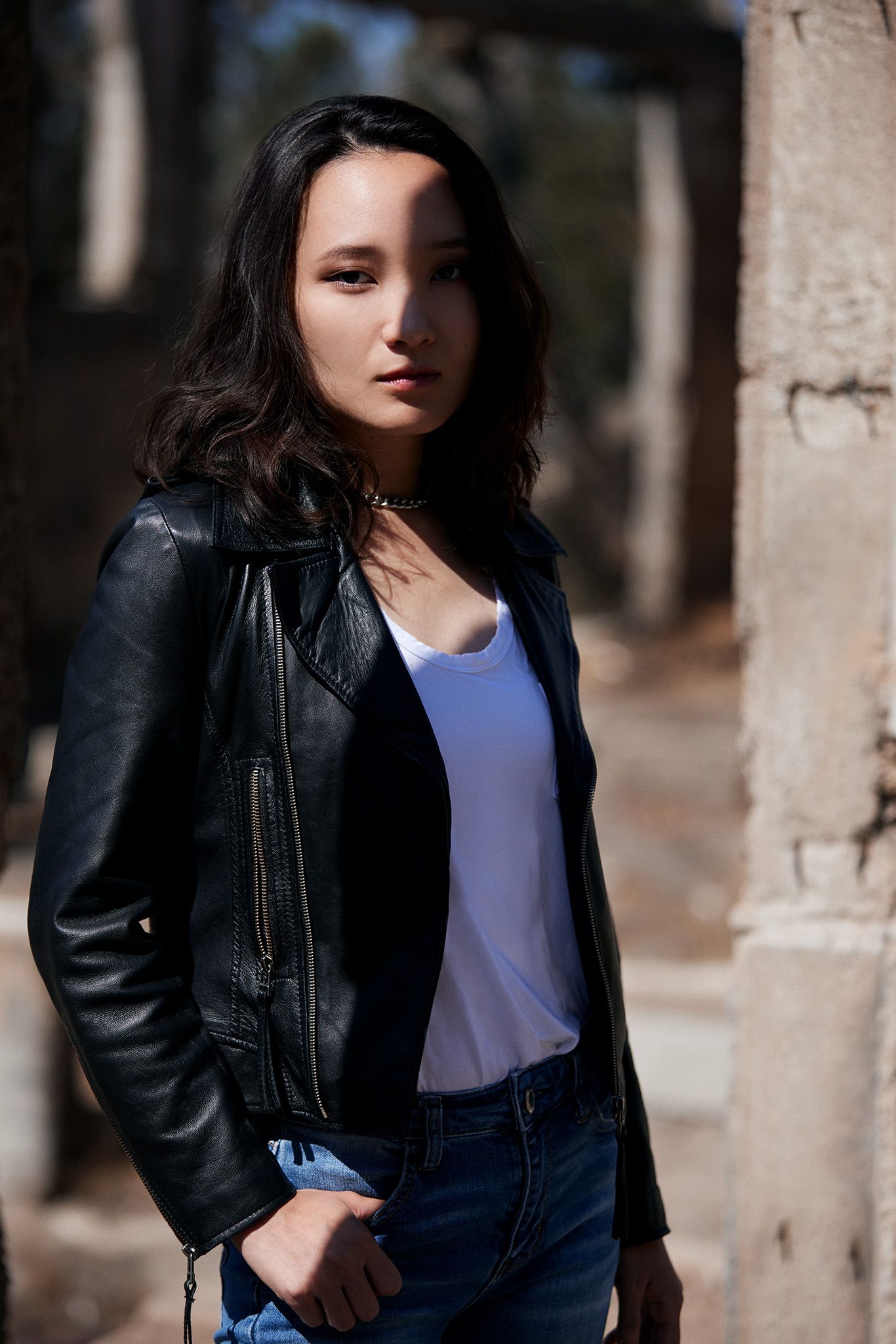 Stylish on location photoshoot with model Julie