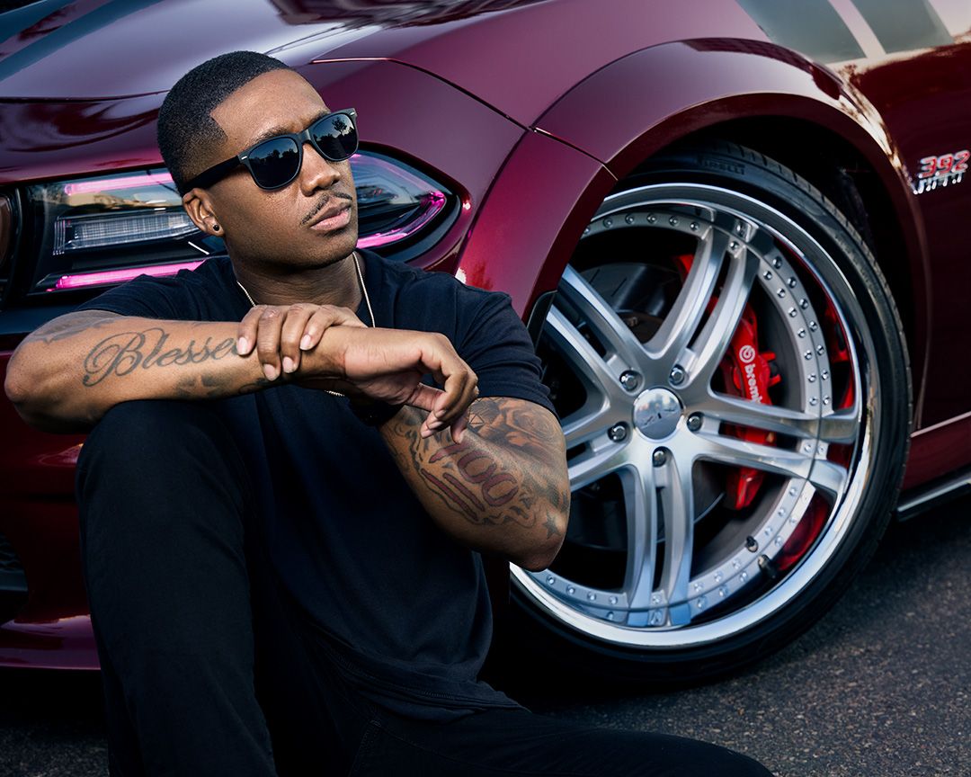 Model Ray on location car photoshoot