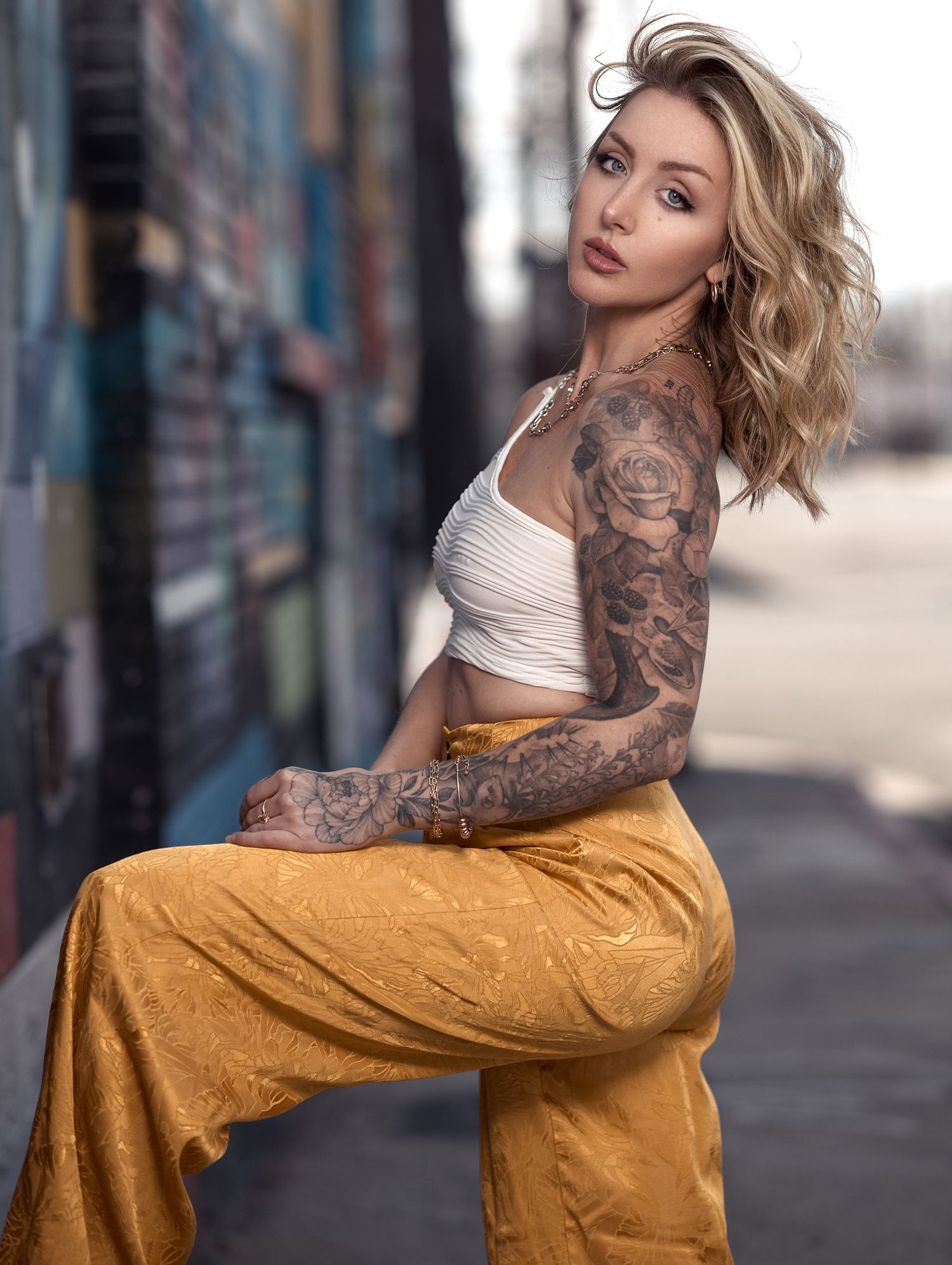 Fashion model Taylor  photoshoot LA art district