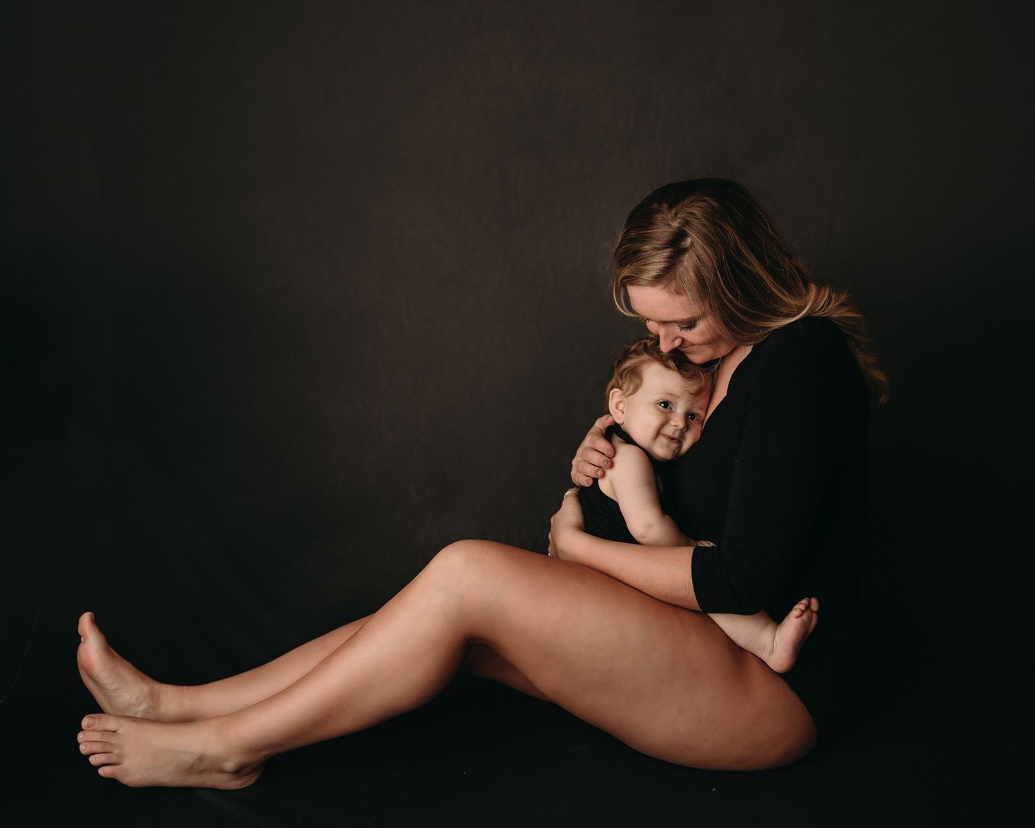 Professional milestone photo with mom