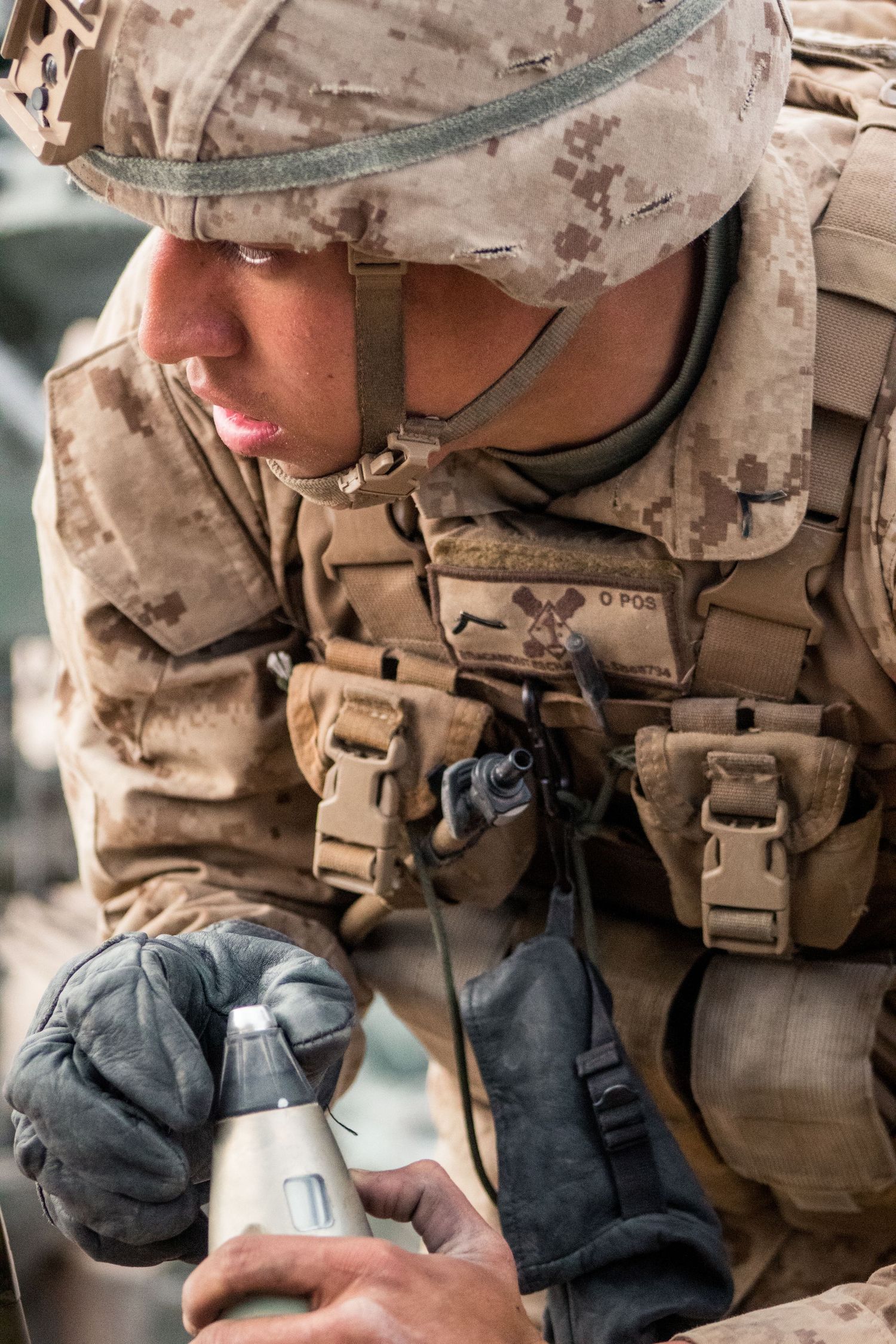 marine working in the field
