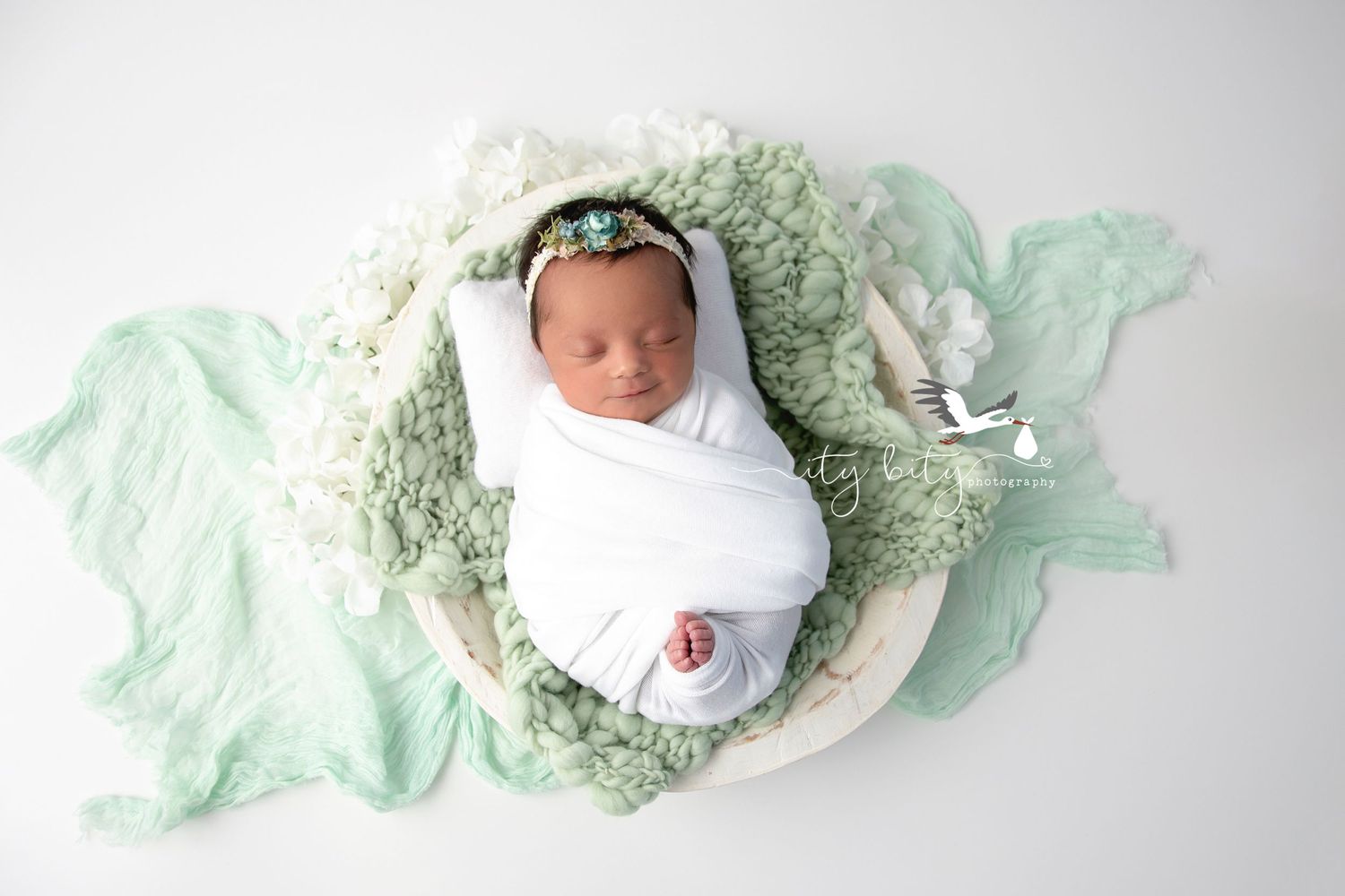 Wrapped Shot of Baby Tiawna during Newborn Session at Ity Bity Photography Avon Ohio
