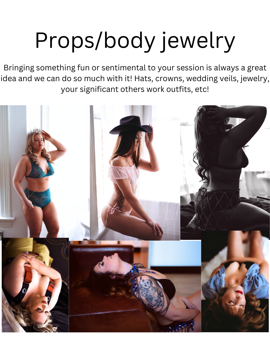 A full outfit and lingerie guide sent to boudoir clients in cape girardaeu missouri